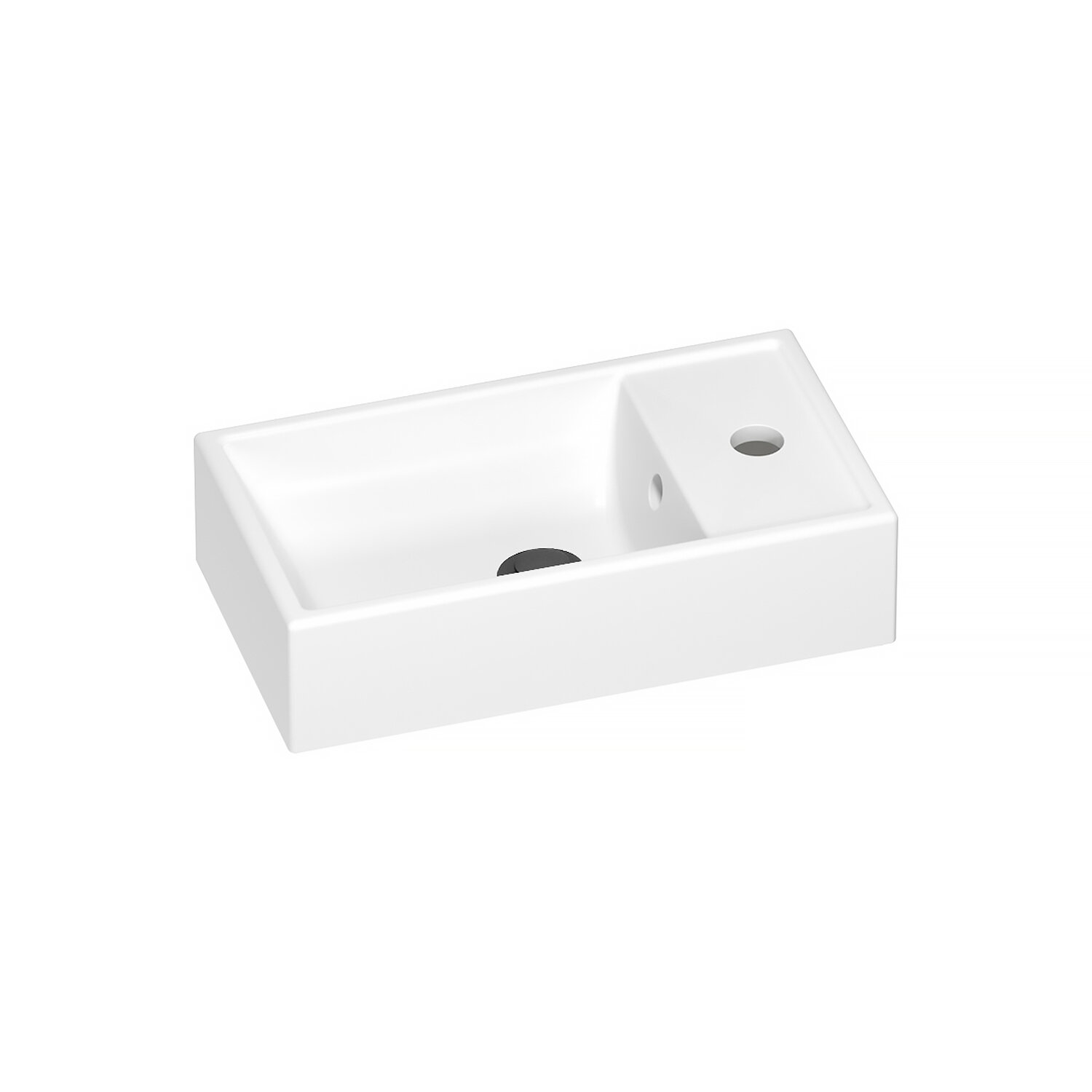Тумба с раковиной Wellsee WC Area 40 L подвесная, белый матовый (донный клапан, сифон, смеситель, угловые вентили (цвет набора матовый черный)) - фото №20