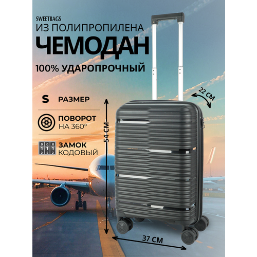 фото Чемодан sweetbags, 44 л, размер s, черный
