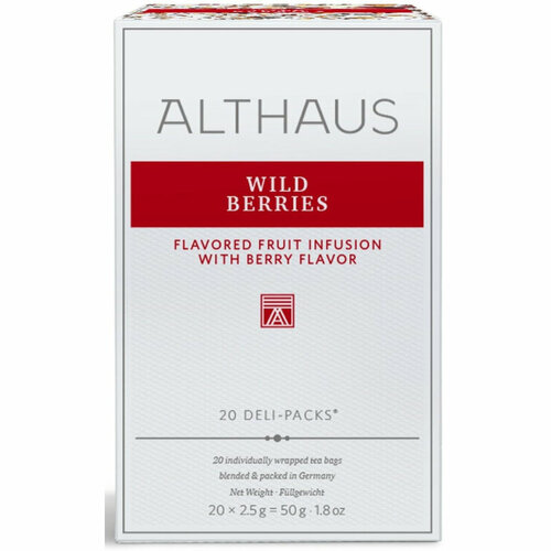 фото Чай фруктовый в пакетиках althaus wild berries(дикие ягоды) 20пакx2,5гр