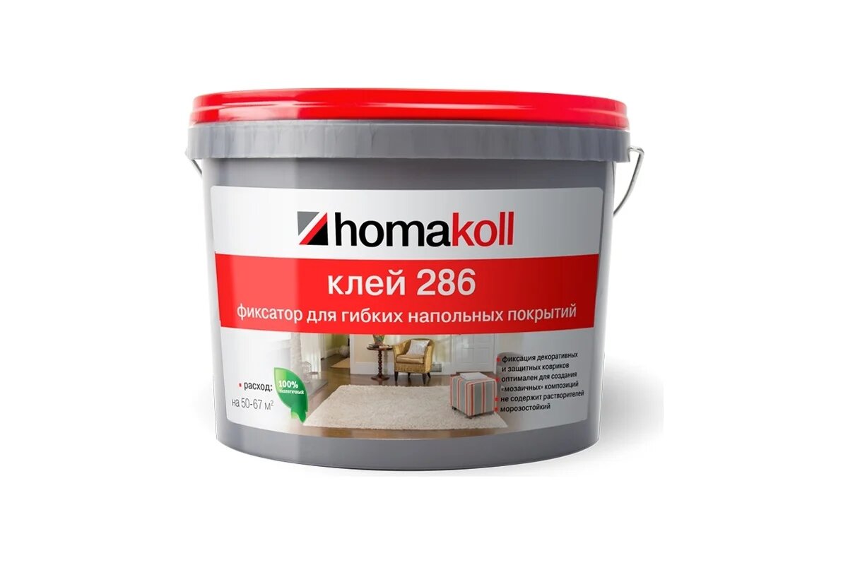 Клей-фиксатор для гибких напольных покрытий Homakoll 286 5кг водно-дисперсионный 286-05-19