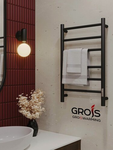 Изображение товара Полотенцесушитель Grois "Агата" GR-158, электрический, с таймером, стальной, черный