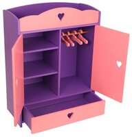 Краснокамская игрушка Шкафчик с выдвижным ящиком (КМ-01) розовый/фиолетовый
