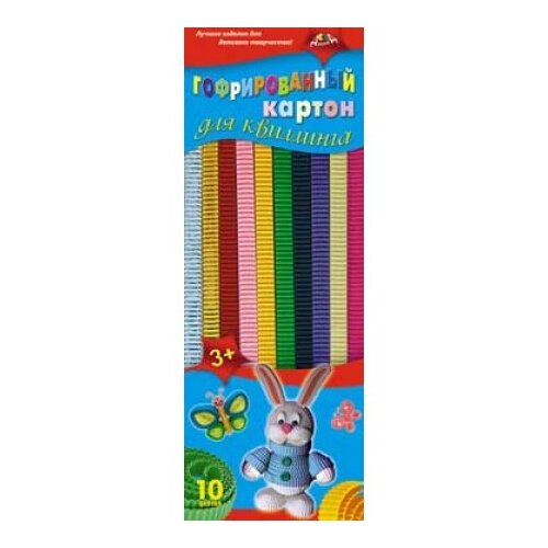 Апплика Гофрированный картон для квиллинга Зайчик голубой/красный/желтый 1 шт.