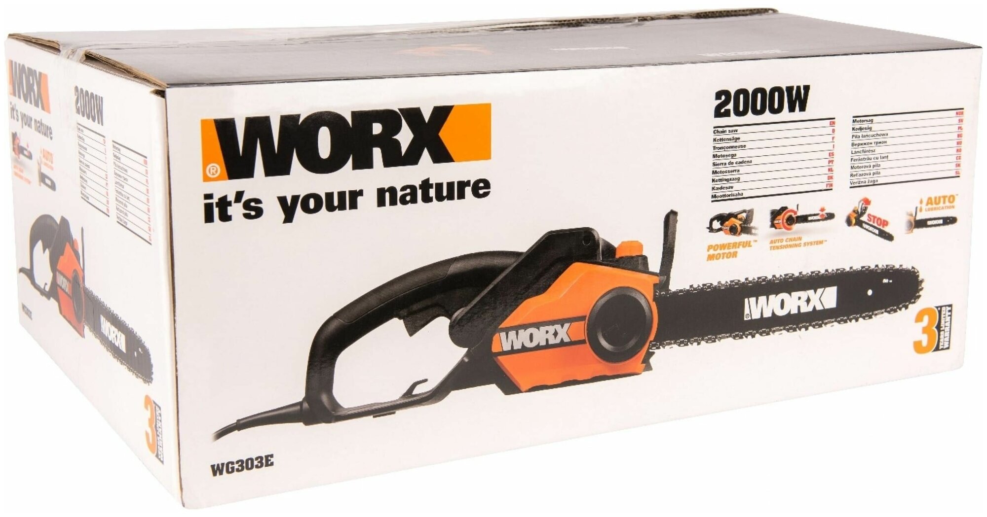 Цепная пила сетевая WORX WG303E, 40см, 2000Вт, коробка - фотография № 20