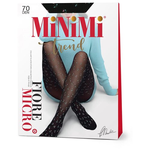 Колготки женские MINIMI MICRO FIORE 70 den Nero 4 (микрофибра с рисунком)