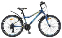 Подростковый горный (MTB) велосипед STELS Navigator 410 V 24 21-sp V010 (2019) темно-синий/желтый 13