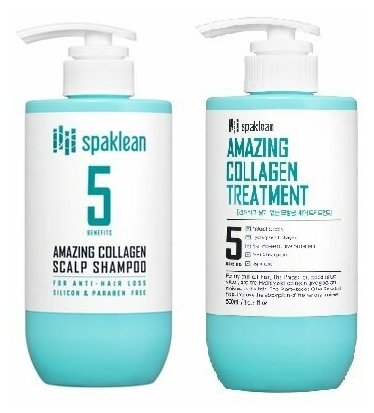 Spaklean Набор Шампунь + Кондиционер для кожи головы с коллагеном - Amazing collagen scalp shampoo and treatment, 500мл+500мл