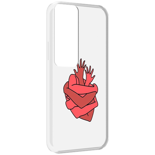 Чехол MyPads сердце из ручек для Tecno Pova Neo 2 задняя-панель-накладка-бампер