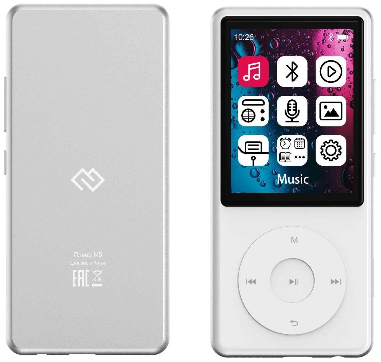 MP3 плеер Digma M5 BT flash 16ГБ белый