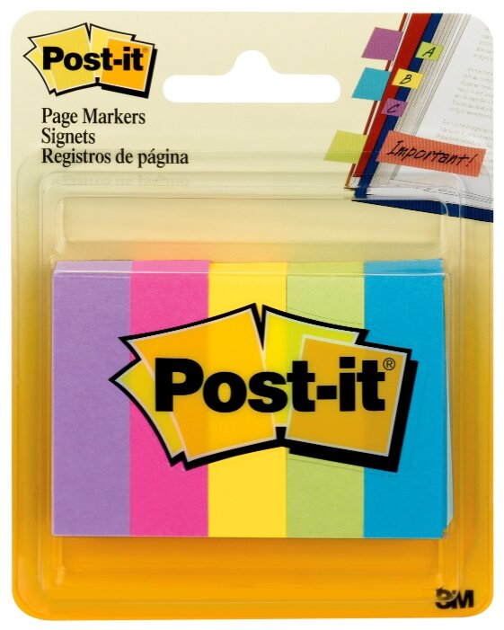 Post-it Закладки, 12,7мм, 5 цветов, 100 штук (670-5AU)