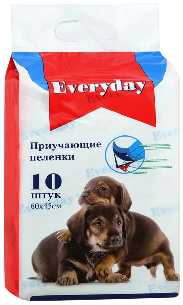 EVERYDAY впитывающие пеленки для животных гелевые 10шт 60х45см