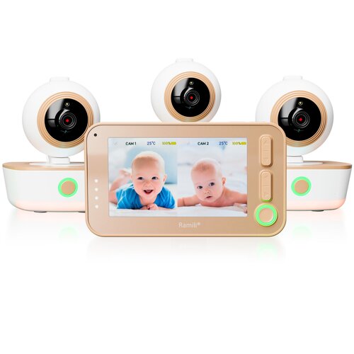 Видеоняня Ramili RV1300X3, белый/бежевый видеоняни beurer видеоняня by88 smart baby monitor