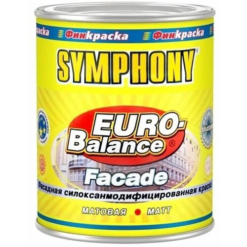 Symphony краска фасадная водоэмульсионная euro-balance facade siloxan 0.9л краска symphony euro balance facade siloxan lap 9 л