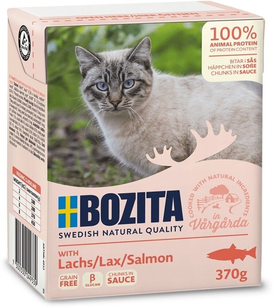 Влажный корм для кошек Bozita с мясом лося 370 г (кусочки в желе) - фотография № 4