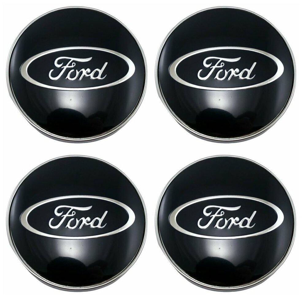 Колпачки заглушки на литые диски колпачок ступицы для Ford (Форд) 54 мм Черный 4 шт. защитный колпачок на центральное отверстие