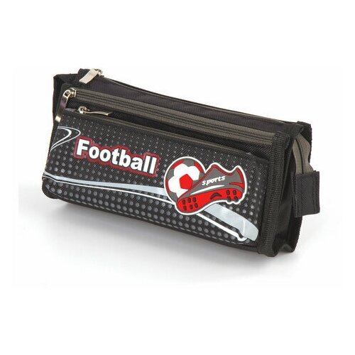 Пенал школьный мягкий 3 отделения Юнландия Футбол черный 20х7х9см 228978 16шт 8542₽