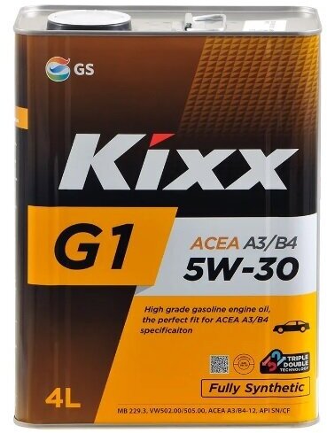 Масло моторное синтетика KIXX G1 5W30 A3/B4 4л