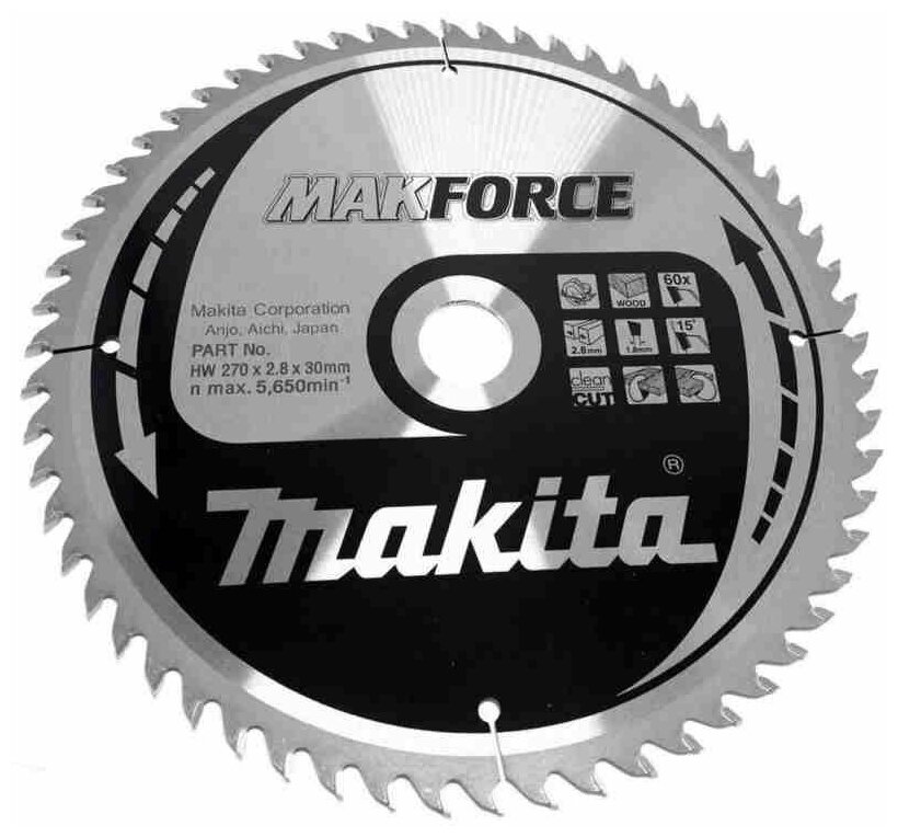 Пильный диск MAKITA 270x30x2.8/1.8x60T, MAKFORCE (B-35209)