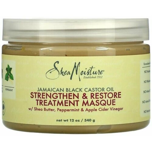 SheaMoisture, ямайское черное касторовое масло, укрепляющая и восстанавливающая маска, 340 мл