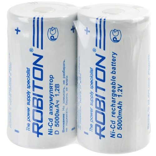 Аккумулятор Robiton Ni-Cd 5000NCD 5000mAh SR2 14615 (2 штуки) ni zn аккумуляторы на 2500мвтч 1500мач на 1 6в тип аа блистер 2шт цена за блистер 2500nzaa 2 robiton код заказа 15021