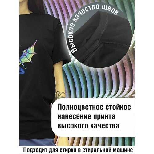 фото Футболка будь на стиле, хлопок, размер xs, черный