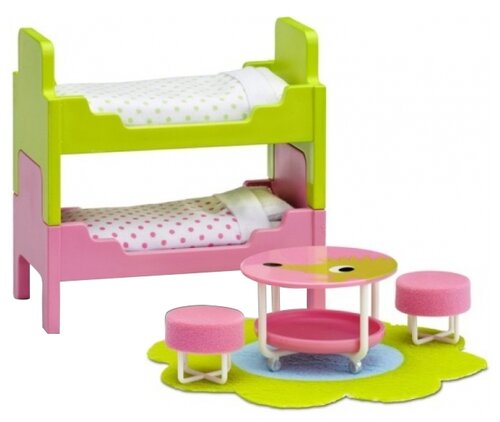 Lundby Набор мебели для детской Смоланд (LB_60206600) салатовый/розовый