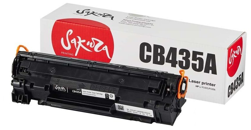 Картридж CB435A для HP LaserJet P1005, P1006, Canon LBP-3010, LBP-3010B 2000 стр. Sakura