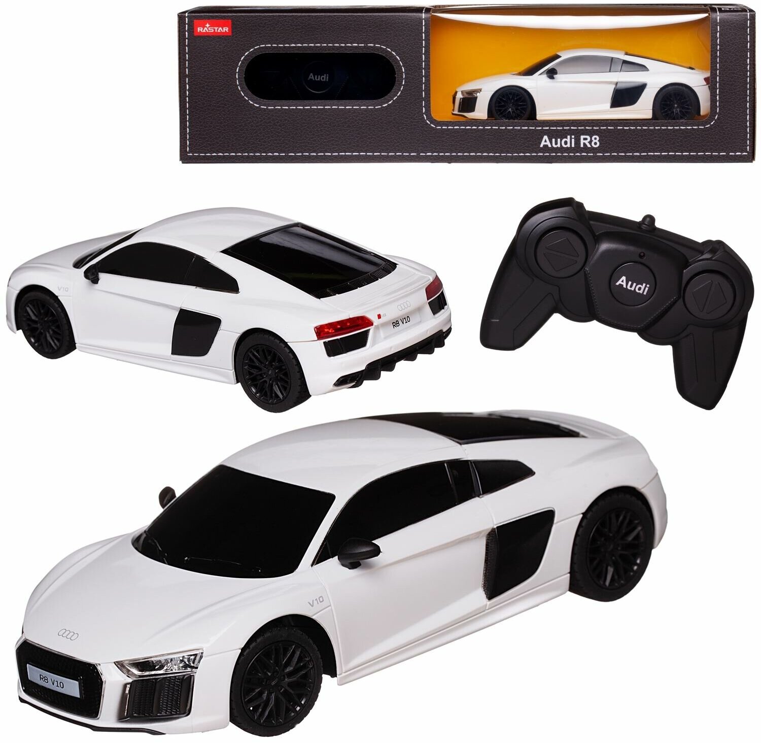 Машина р у 1:24 AUDI R8 2015 Version цвет Белый, 2,4G 72300W