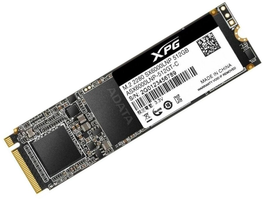 SSD накопитель A-DATA XPG SX6000 Lite 512Гб, M.2 2280, PCI-E x4, NVMe - фото №2