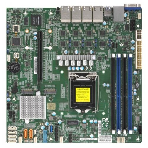 фото Supermicro материнская плата supermicro mbd-x11scm-ln8f-o socket 1151 intel c246 4xddr4 1xpci-e 16x 1xpci-e 4x 6 matx retail