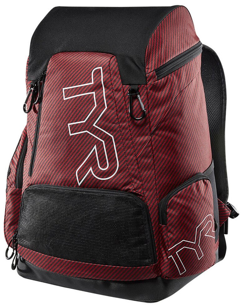 Рюкзак TYR Alliance 45L Backpack Team Carbon Print 610, Цвет - красный