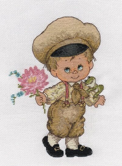 Набор для вышивания крестиком Klart "Мальчик с лягушкой", 8-172