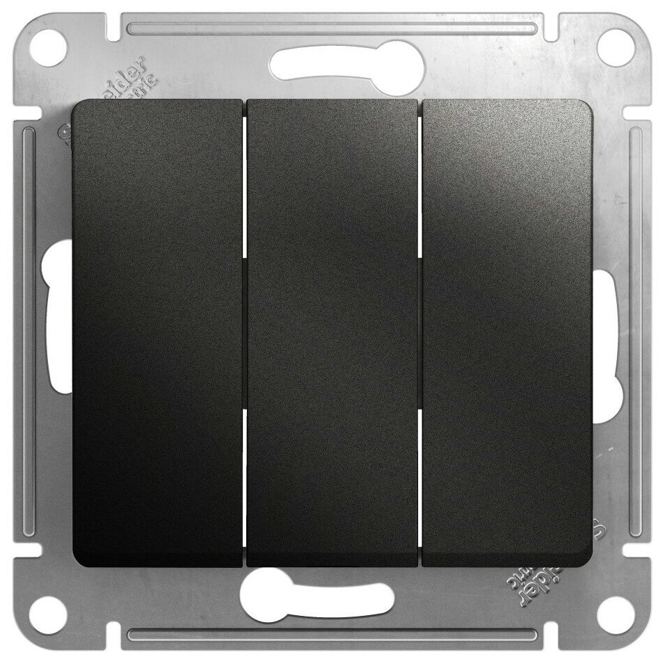 Выключатель 3 СП 10АХ сх.1+1+1 механизм SE Glossa антрацит