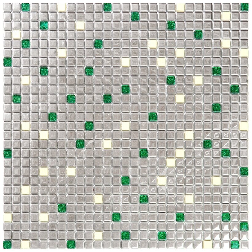 Мозаика Vidromar VGM-02-Emerald из глянцевого стекла размер 30х30 см чип 10x10 мм толщ. 4 мм площадь 0.09 м2 на сетке