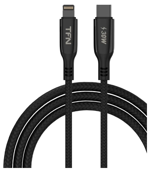 Кабель TFN USB Type-C - Lightning 1.2m 3A 30Вт Black (TFN-C-BLZ-CL1M-BK)