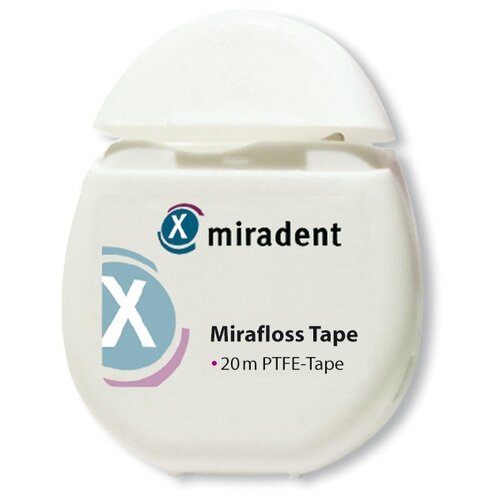 Miradent зубная нить Mirafloss Tape нить miradent с хлоргексидином mirafloss implant chx fine 1 8 мм 50 шт по 15 см
