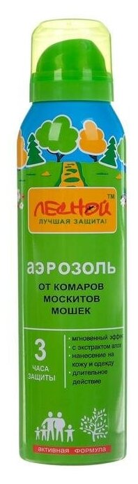 Лесной Аэрозоль репеллентный "Лесной", от комаров, москитов, мошек, 150 мл