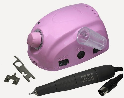 Изображение товара MARATHON Аппарат для маникюра и педикюра Marathon 3 Champion розовый, черный наконечник H37LN без педали