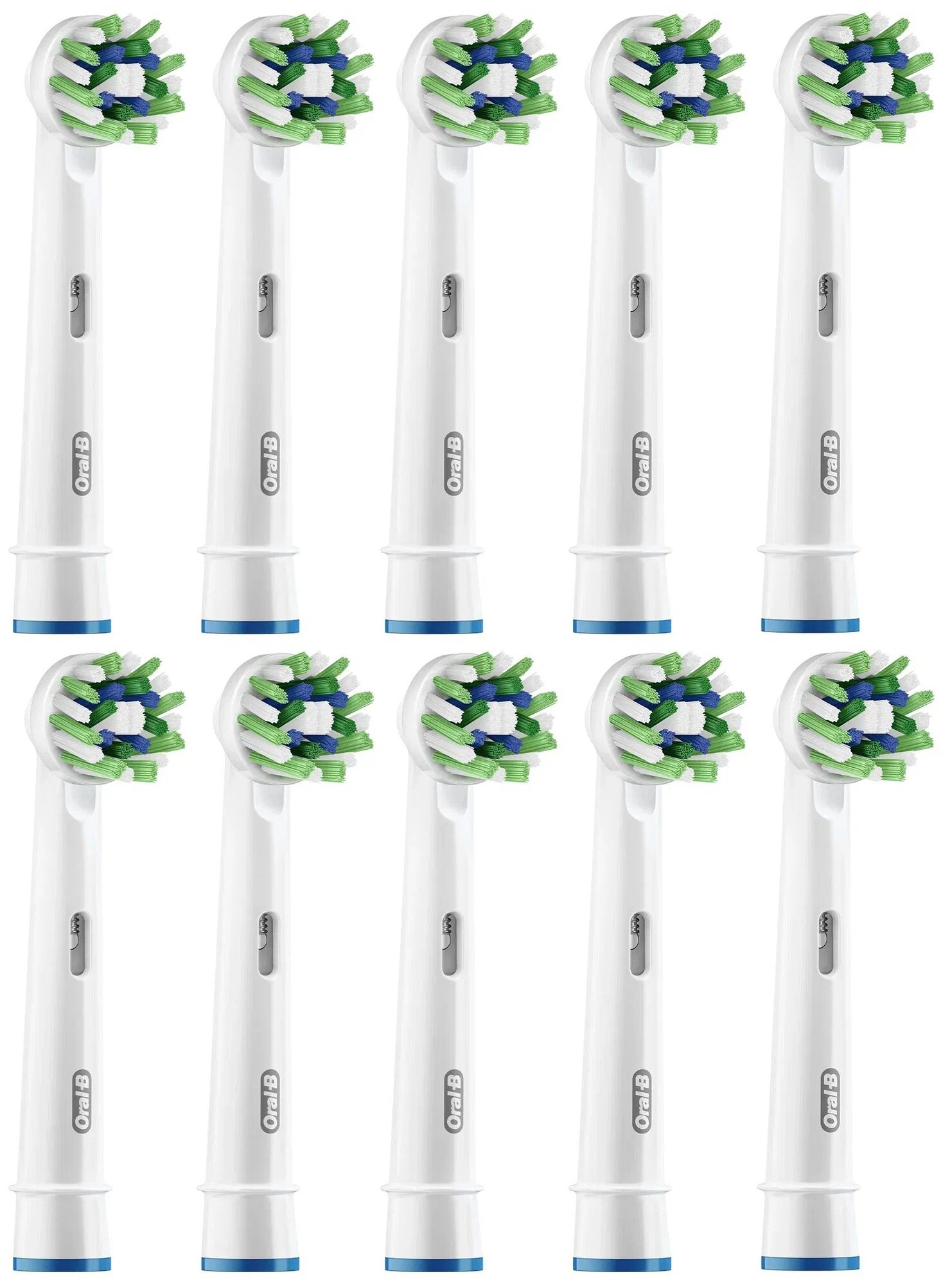 Набор насадок Oral-B Cross Action CleanMaximiser для ирригатора и электрической щетки, белый, 10 шт.