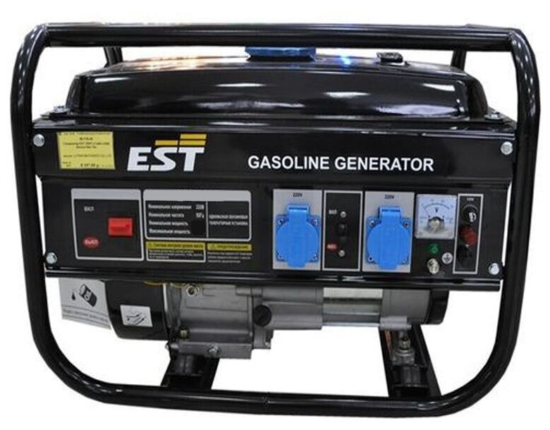 Генератор бензиновый EST 6500 5.5 кВт; 220 В; колеса - фотография № 2