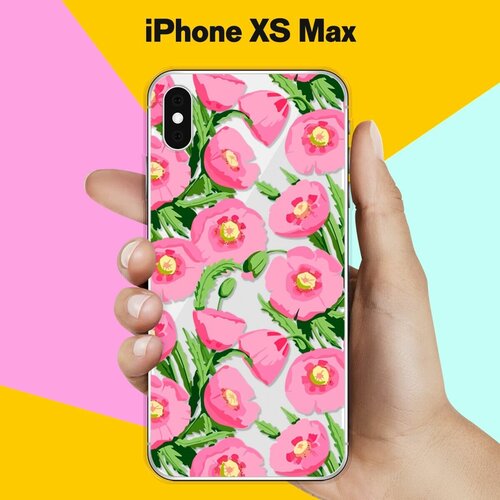 Силиконовый чехол Узор из цветов на Apple iPhone Xs Max силиконовый чехол mcover для apple iphone xs max с рисунком чёрный узор