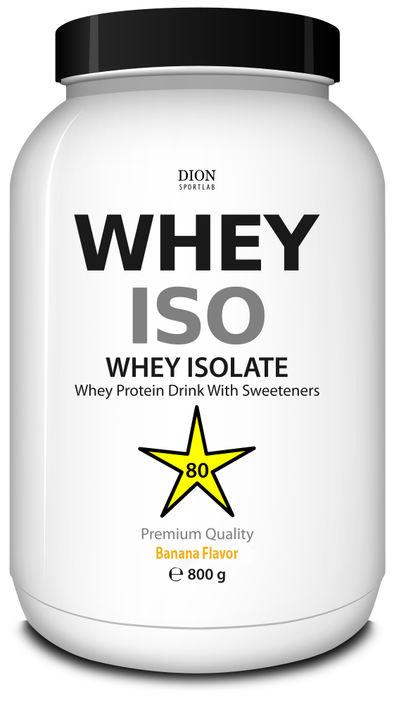 Сывороточный изолят Dion Sportlab, WHEY ISO, Банан, порошок 800 г