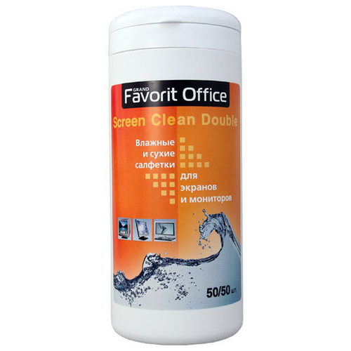 фото Favorit Office Screen Clean Double влажные салфетки+сухие салфетки 100 шт. для экрана