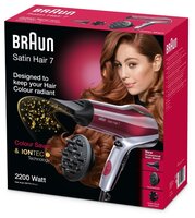 Фен Braun HD 770 Satin Hair 7 красный/черный