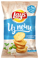 Чипсы Lay's Из печи картофельные Нежный сыр с зеленью рифленые, 85 г