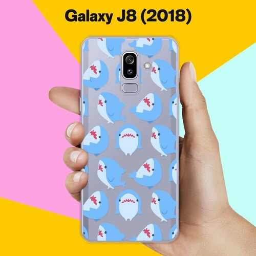 Силиконовый чехол на Samsung Galaxy J8 (2018) Акулы / для Самсунг Галакси Джи 8 2018