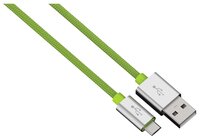 Кабель HAMA USB - microUSB Color Line 1 м зеленый