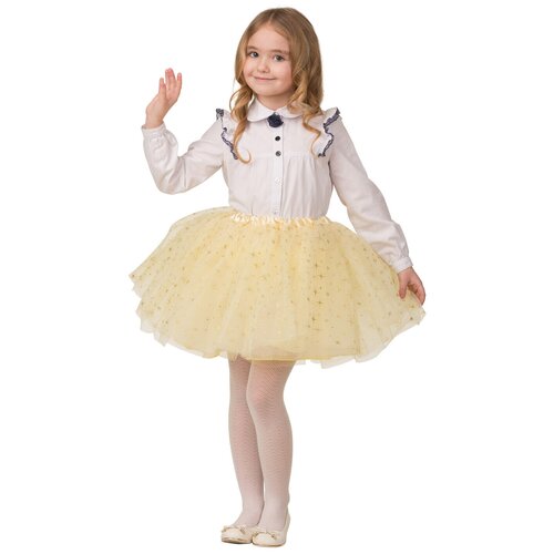 Карнавальная юбка золотистая детская принцессы волшебницы феи