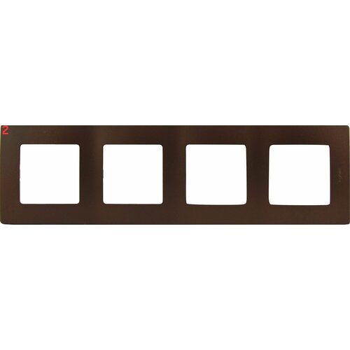 Рамка для розеток и выключателей Etika 4 поста, цвет какао (2 шт.)