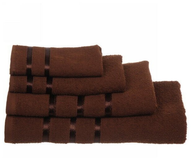Полотенце махровое 100*150см «LUNA» цвет темно-коричневый 04040 плотность 360гр/м2 с петелькой-подвесом - фотография № 5
